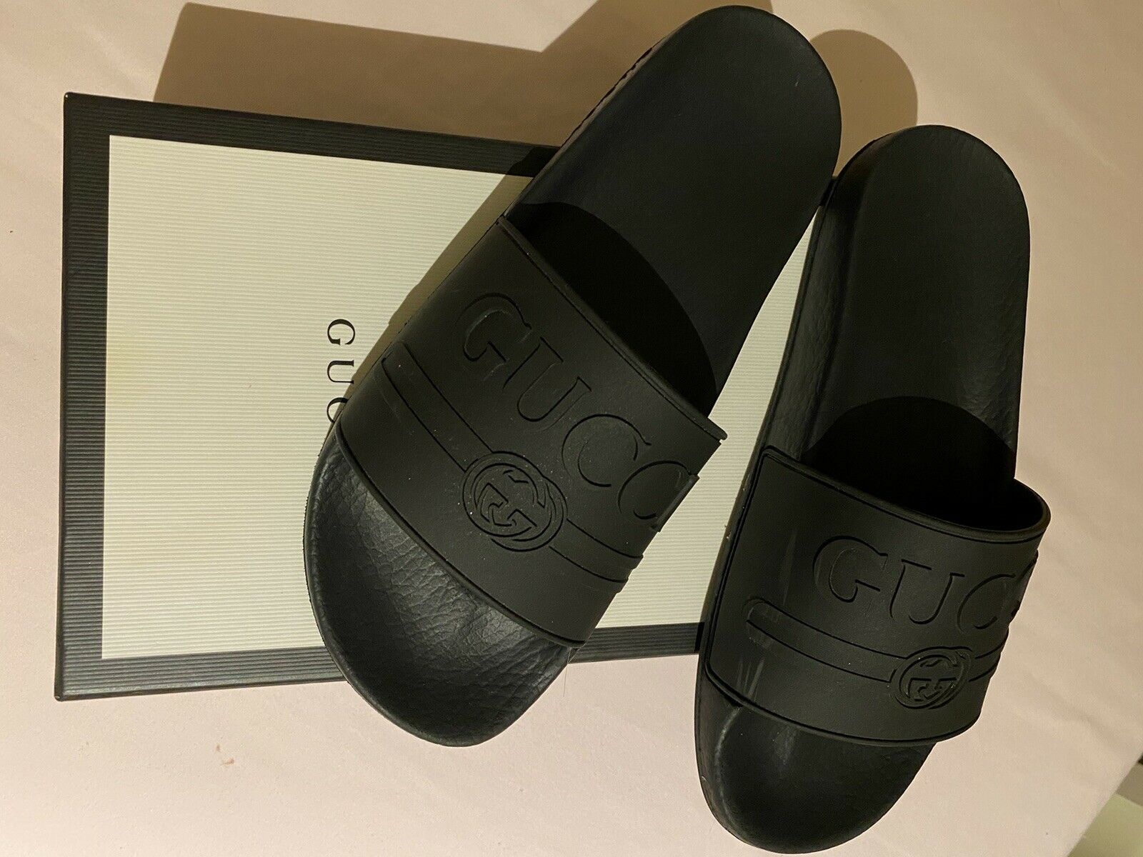 Gucci Logo Slide Rubber Black