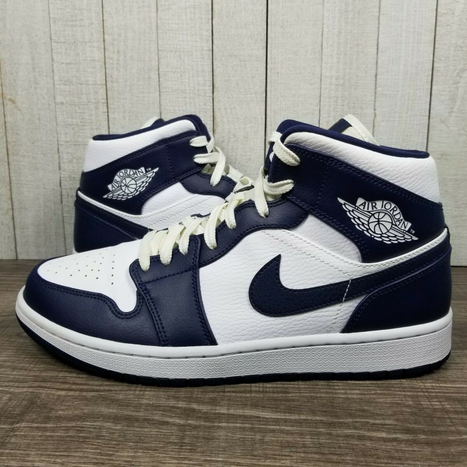 Jordan 1 Mid White Metallic Gold Obsidian GS For Sale - Kicks Collector