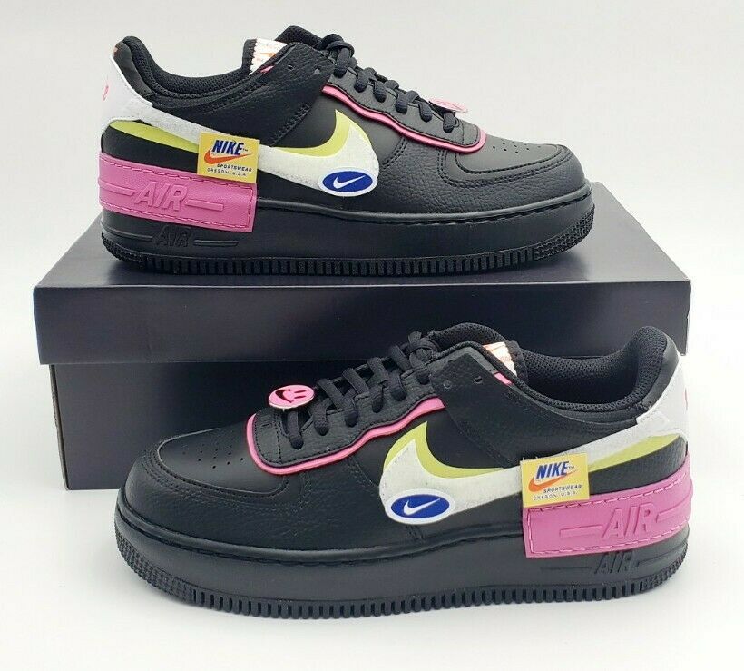 Nike Air Force 1 Shadow Removable Patches Black Pink W